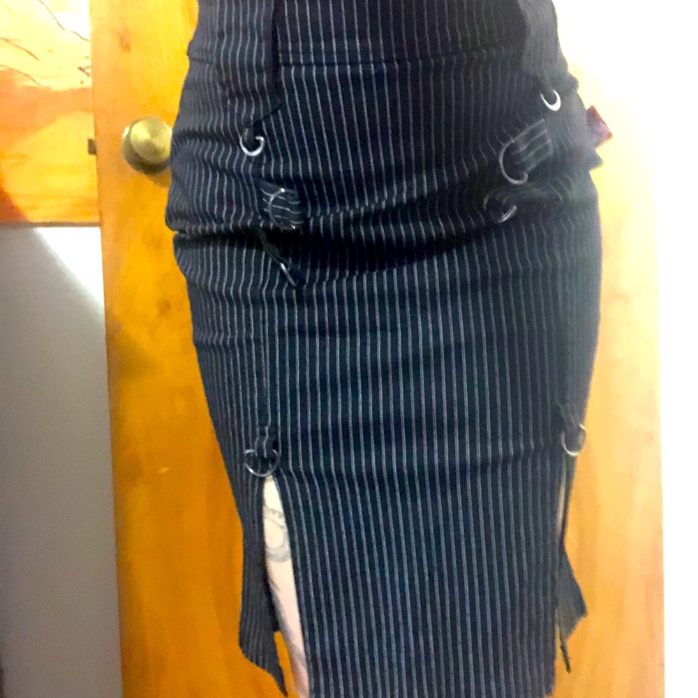 Pinstripe Pencil Skirt Rockabilly Pinup
